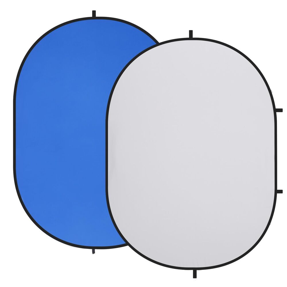 5x6.5ft Collapsible Backdrop Blue Grey Folding Pop up for Photoshoot, Headshots
